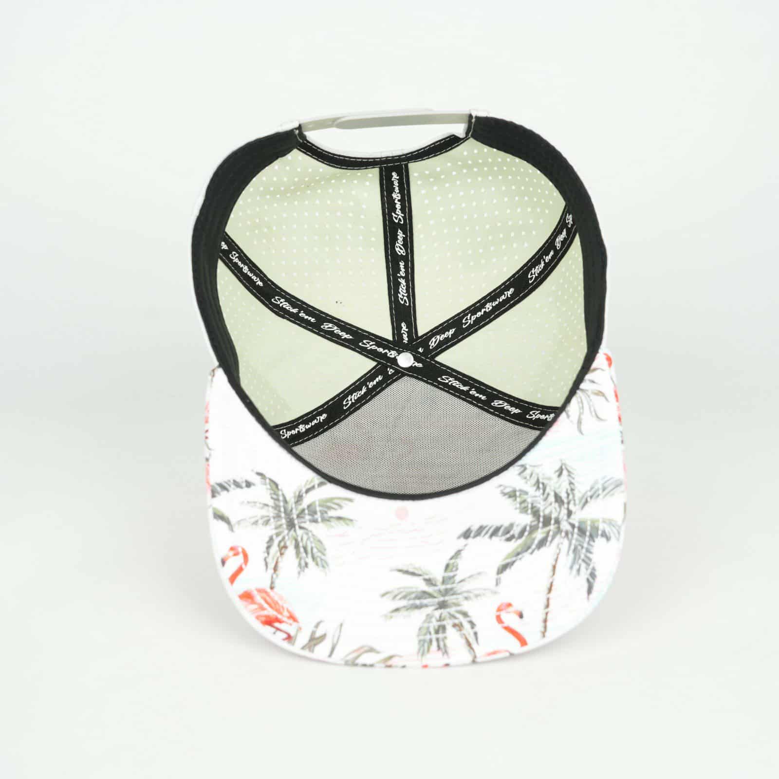 pink front with palms and off white back