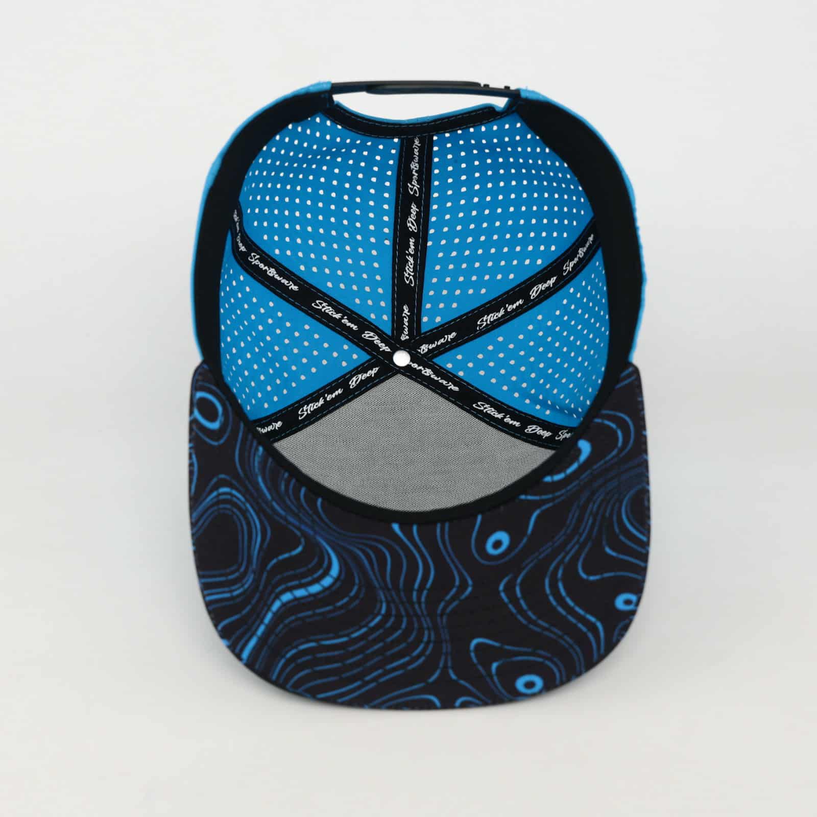 blue front with topo top and bill with blue back
