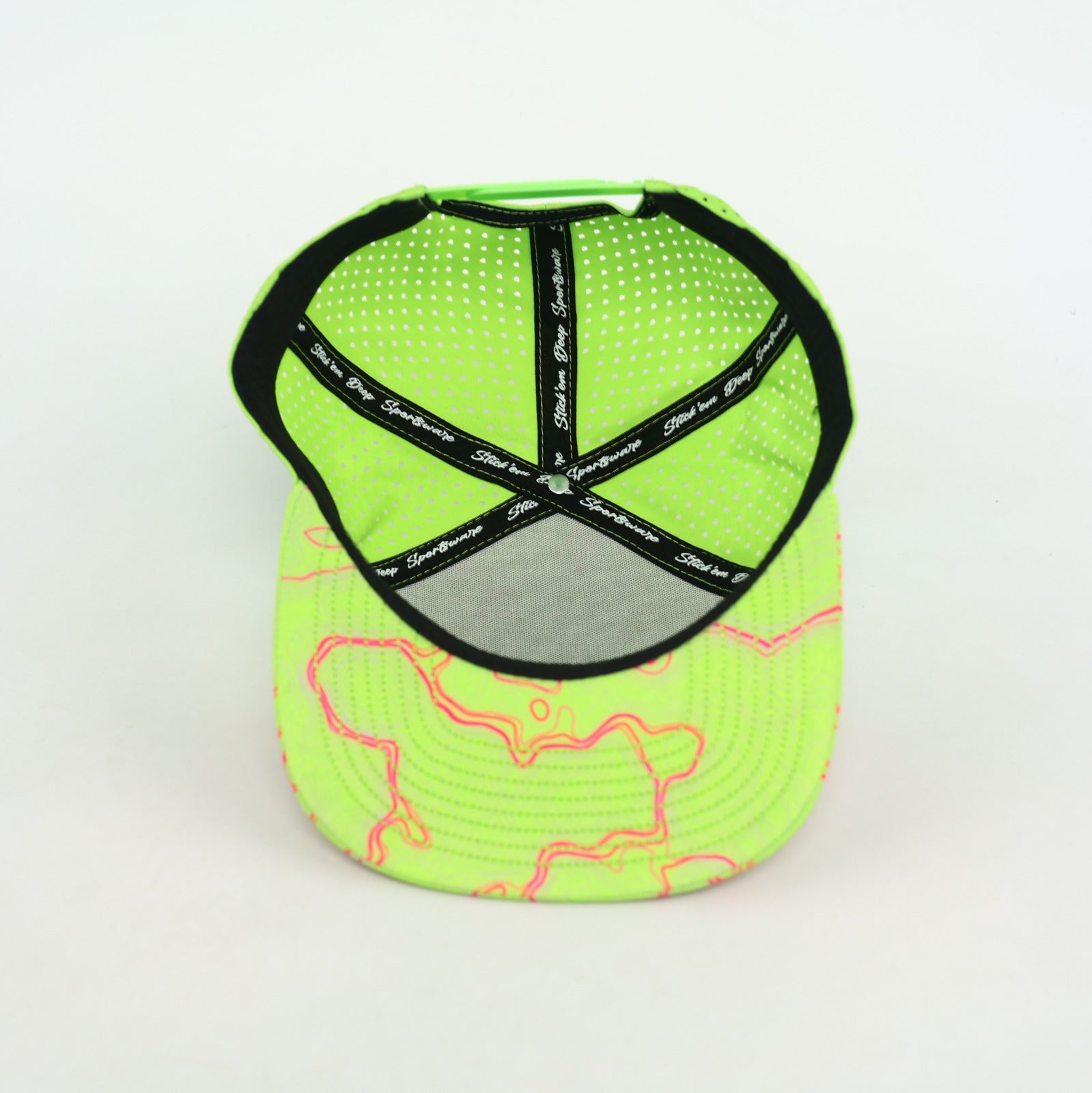 neon green with pink topo
