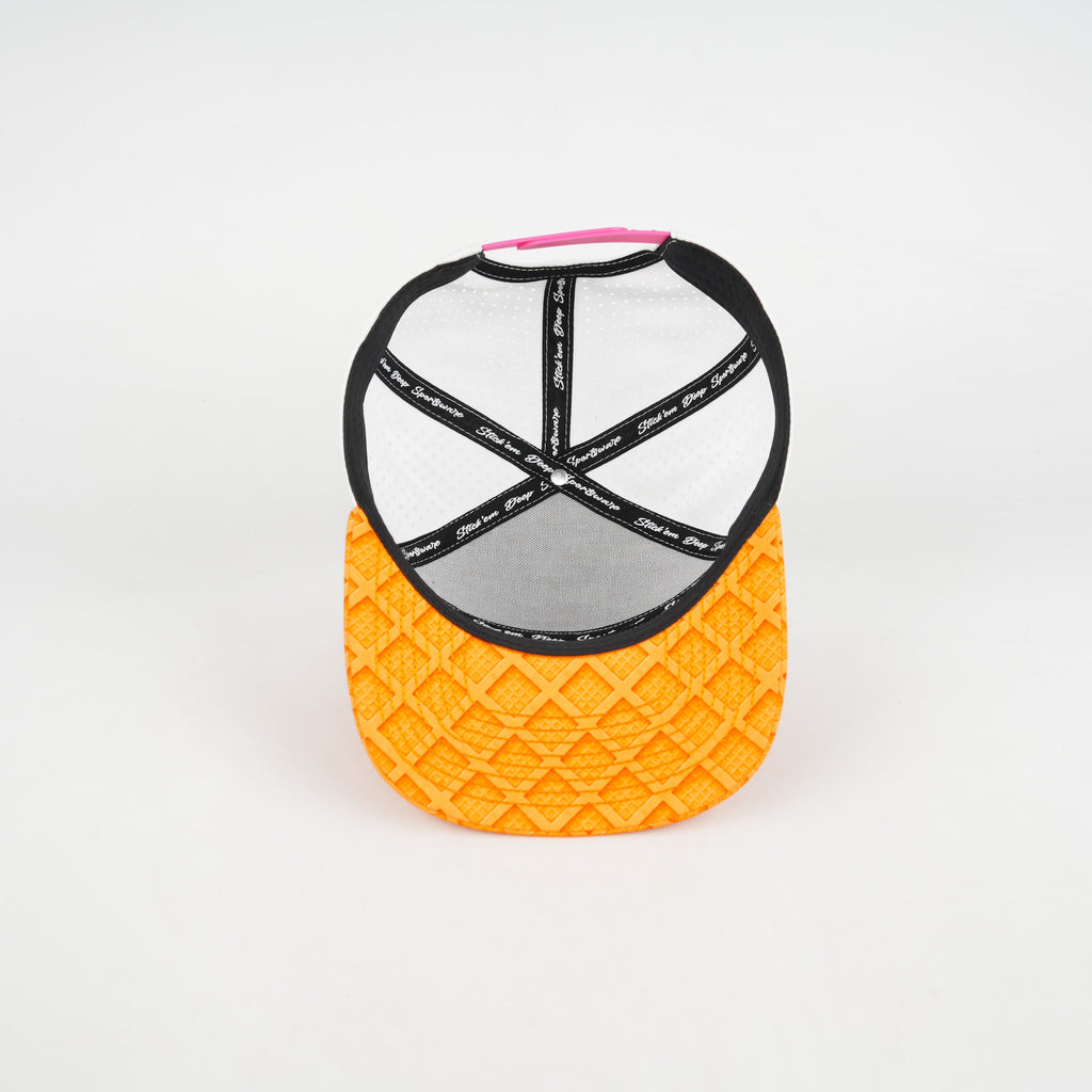 Multicolor, Aqua & Pink Sweet Treat Flat Bill Snapback – White Back