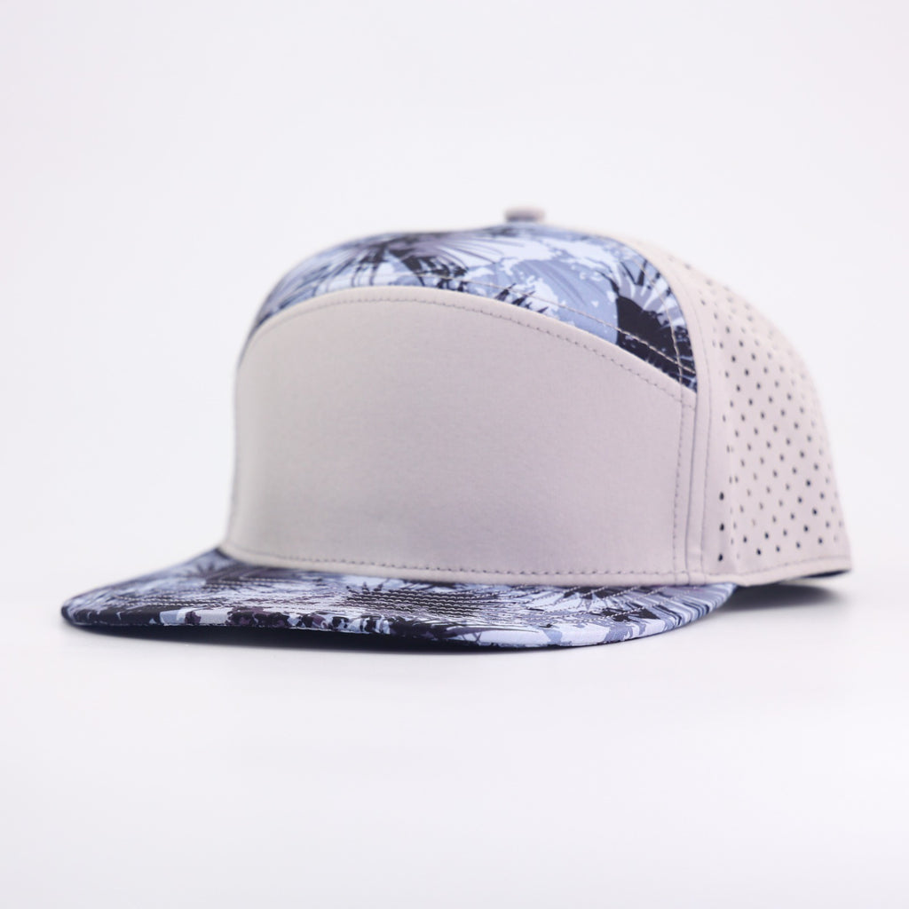 grey front with palm palms leaf prints and grey back