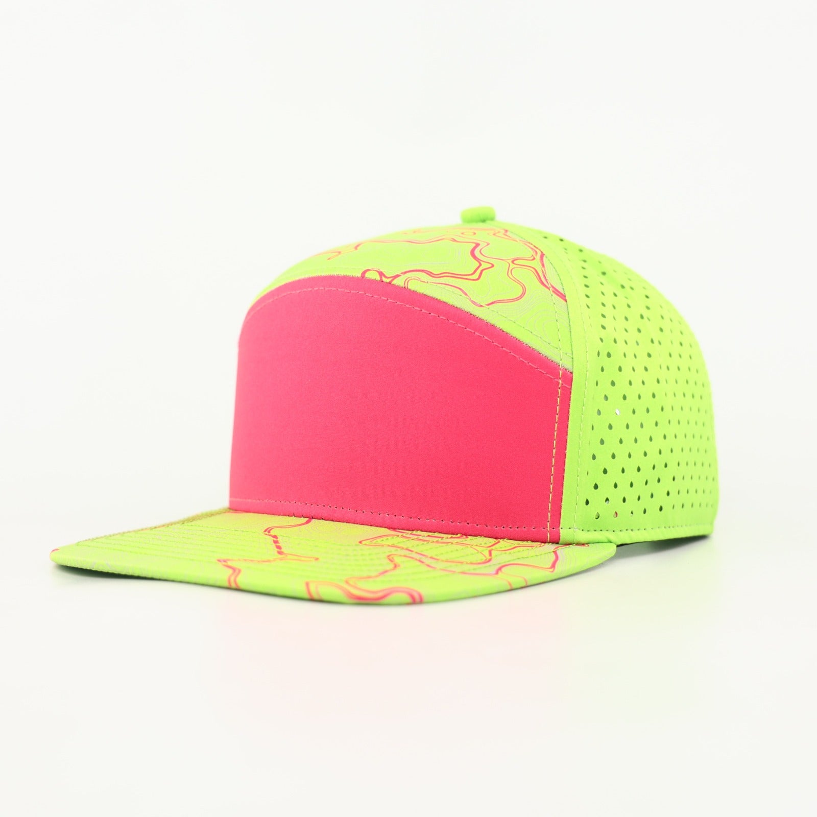 neon green with pink topo