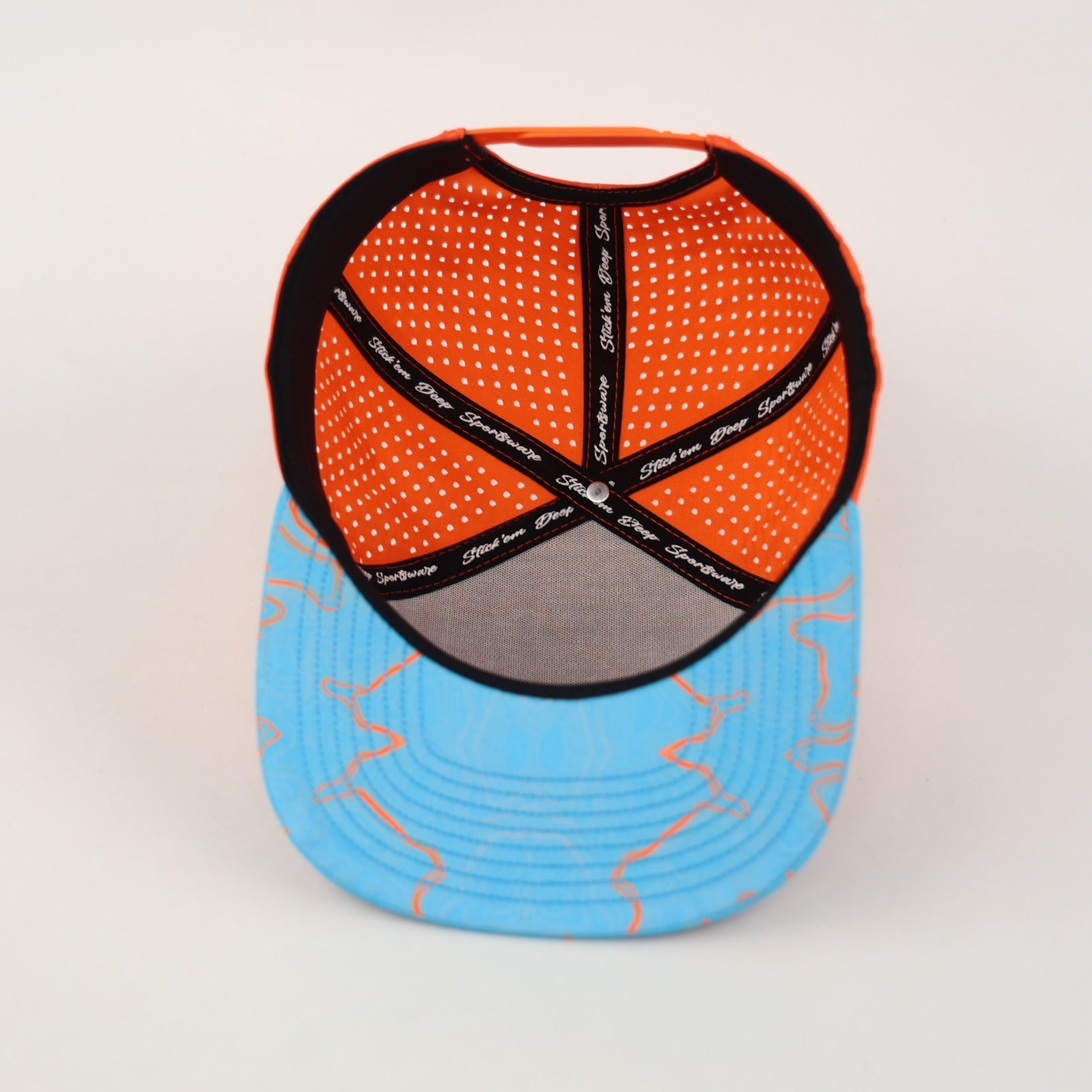 neon orange and blue topo