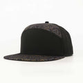 Stick'em Deep Black & Brown / Tan Topographic Flat Bill Snapback – Black Back — front view