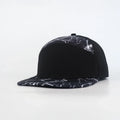 Stick'em Deep Black & White Lightning Flat Bill Snapback – Black Back — front view