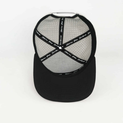 Stick'em Deep Cork-Front & Black Solid Flat Bill Snapback – Off-White Back — back view