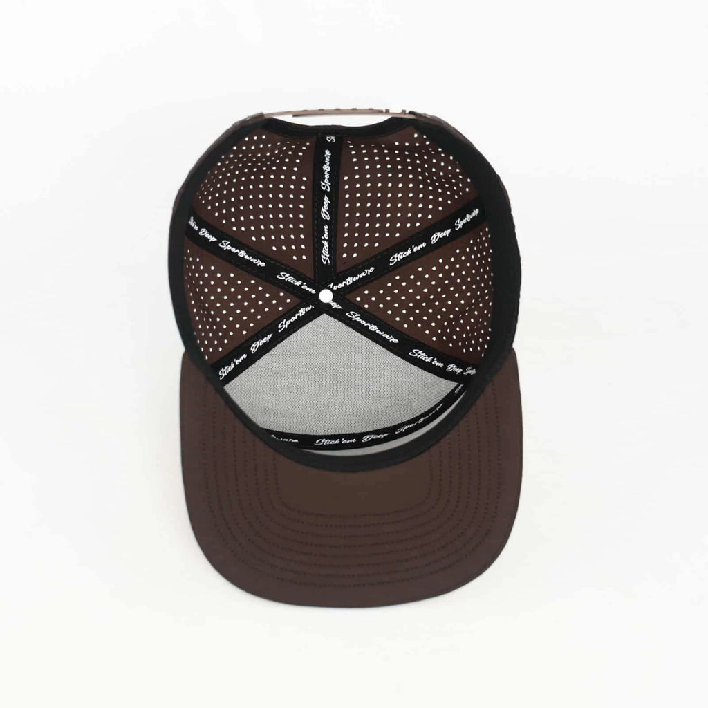 Stick'em Deep Cork-Front & Dark Brown Solid Flat Bill Snapback – Dark Brown Back — back view