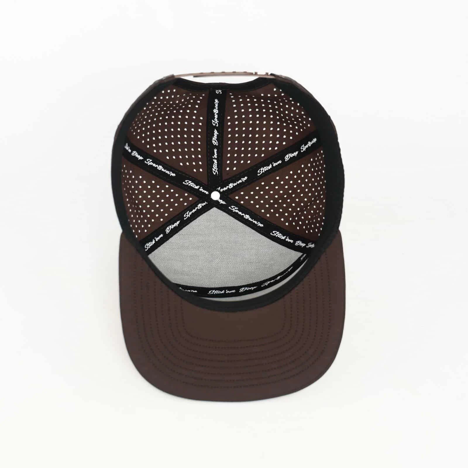 Stick'em Deep Cork-Front & Dark Brown Solid Flat Bill Snapback – Dark Brown Back — back view