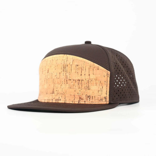 Stick'em Deep Cork-Front & Dark Brown Solid Flat Bill Snapback – Dark Brown Back — front view