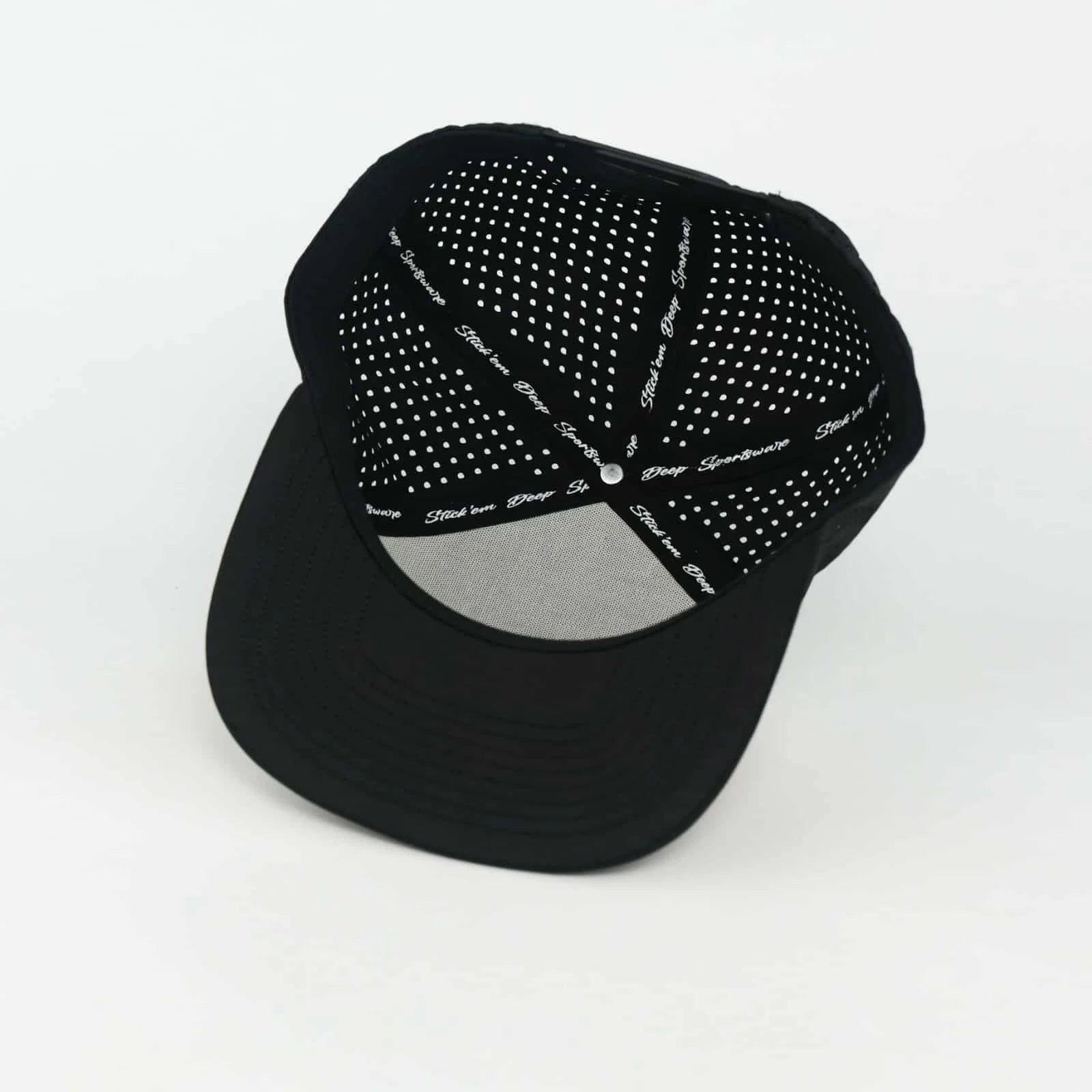 Stick'em Deep Cork-Front & Off-White Solid Flat Bill Snapback – Black Back — back view