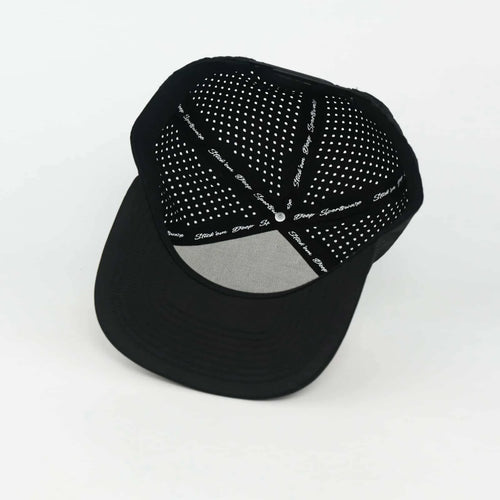 Stick'em Deep Cork-Front & Off-White Solid Flat Bill Snapback – Black Back — back view
