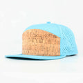 Stick'em Deep Cork-Front Solid Flat Bill Snapback – Baby Blue Back — front view