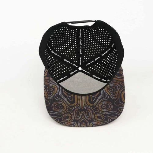 Stick'em Deep Cork-Front Topographic Flat Bill Snapback – Black Back — back view