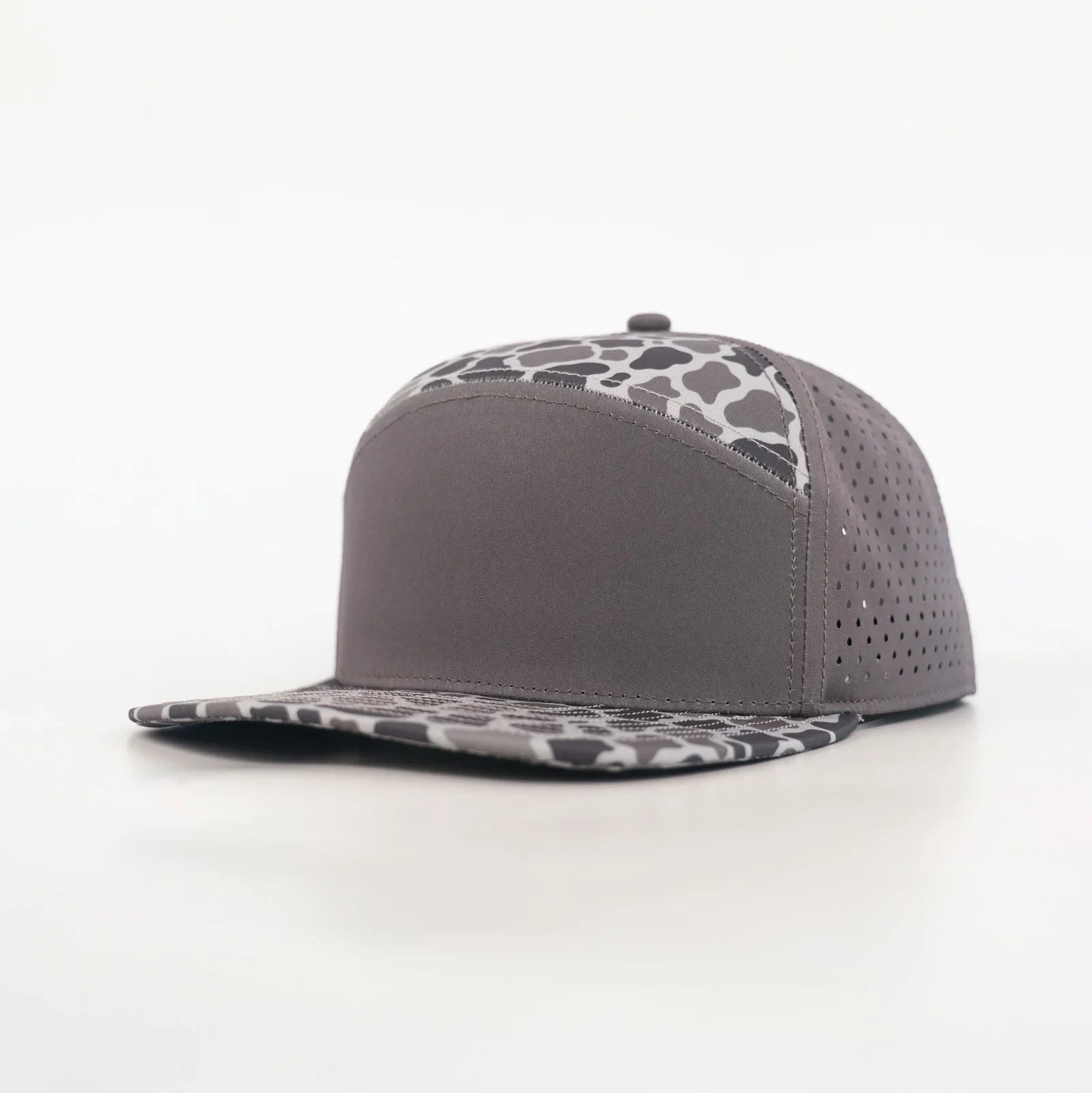 Stick'em Deep Gray Duck Camo Flat Bill Snapback – Gray Back — front view
