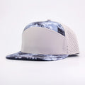 Stick'em Deep Gray, Light Blue & Navy Blue Tropical Flat Bill Snapback – Gray Back — front view
