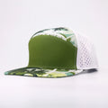 Stick'em Deep Green & Light Blue Tropical Flat Bill Snapback – White Back — front view