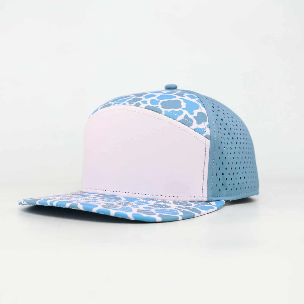 Stick'em Deep Light Pink Camo Flat Bill Snapback – Baby Blue Back — front view