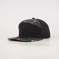 Stick'em Deep Multicolor Topographic Animal Print Tropical Flat Bill Snapback – Black Back — front view