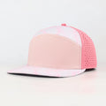 Stick'em Deep Pink & White Topographic Flat Bill Snapback – Pink Back — front view