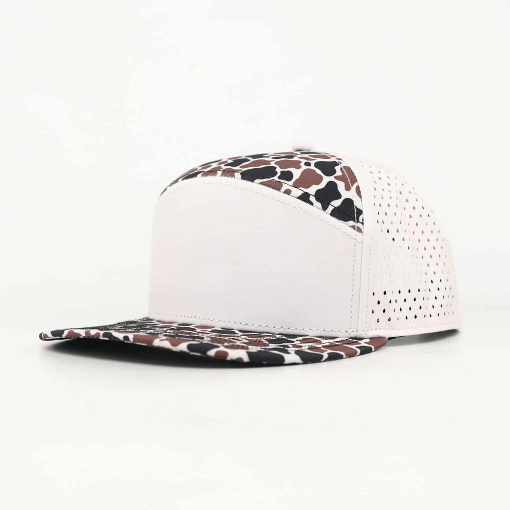 Stick'em Deep Tan, Brown & Black Camo Flat Bill Snapback – Tan Back — front view