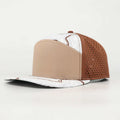 Stick'em Deep Tan & White Topographic Flat Bill Snapback – Brown Back — front view