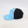Stick'em Deep Warehouse Special – Baby Blue Topographic Flat Bill Snapback – Black Back — front view