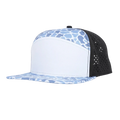 Stick'em Deep Warehouse Special – White & Light Blue Duck Camo Flat Bill Snapback – Black Back — front view