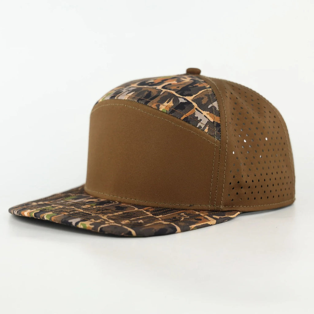 Stick'em Deep Youth Dark Green Multicolor Animal Print Alligator Camo Flat Bill Snapback – Dark Green Back — front view